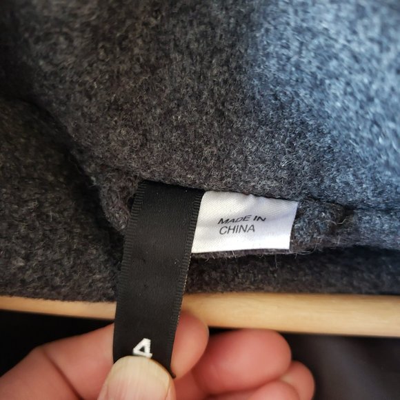 H&M Dark Grey Wool-Blend Pea Coat - Size 4 - Picture 10 of 11